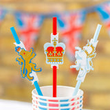 Talking Tables Coronation Straws with Toppers 12