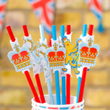 Talking Tables Coronation Straws with Toppers 12