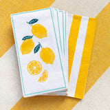 Talking Tables Lemon Long Lunch Paper Napkins In Yellow, 16pk