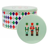 Talking Tables Nutcracker Harlequin Christmas Cake Tin, 23cm