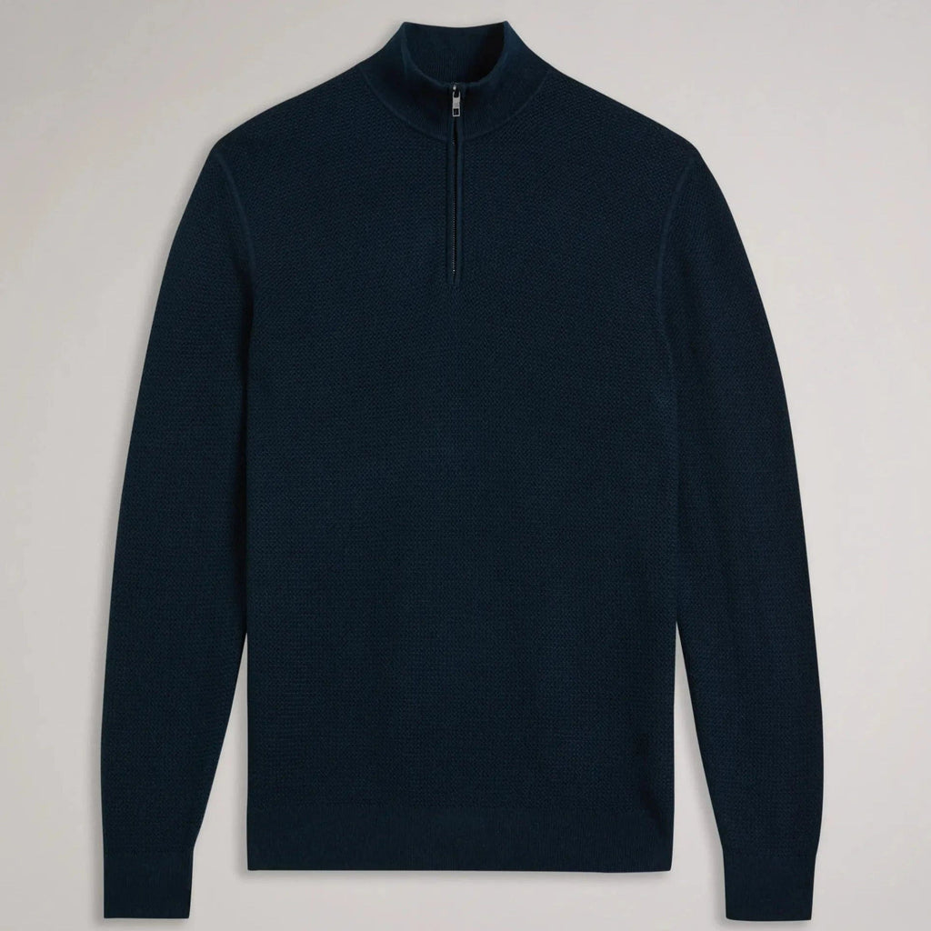 Ted Baker Meaddo Half Zip Funnel Neck Jumper Navy