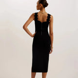 Ted Baker Sharmay Scallop Detail Midi Knit Dress