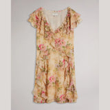 Ted Baker Ammiah Frilled Floral V Neck Mini Dress