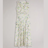 Ted Baker Calinia Sleeveless Waterfall Ruffle Midi Dress