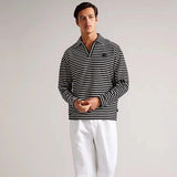 Ted Baker Clevely Long Sleeve Striped Polo in Black