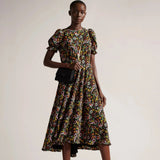 Ted Baker Dabney Floral Tea Dress With Puff Sleeve
