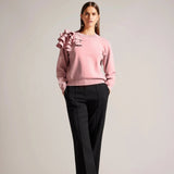 Ted Baker Debroh Easy Fit Ruffled Jumper in Pink