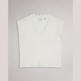 Ted Baker Effiy V-Neck Vest With Lace Neckline in White