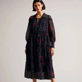 Ted Baker Ellyah Swing Midaxi Dress With Ruffle Tiers