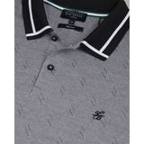 Ted Baker Ginald Short Sleeve Herringbone Stitch Zip Polo in Black