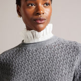 Ted Baker Holina Knit Sweater With Mock Shirt in Grey