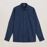 Ted Baker Iio Relaxed Fit Linen Blend Shirt in Dark Blue