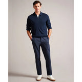 Ted Baker Karpol Long Sleeve Modal Polo Shirt in Navy