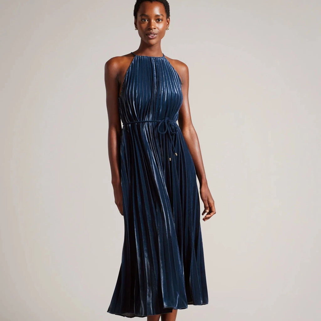 Ted Baker Kassiah Pleated Halterneck Midi Dress Ted Baker Kassiah Pleated Halterneck Midi Dress