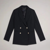 Ted Baker Llayla Double Breasted Jacket With Embossed Buttons in Black