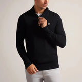 Ted Baker Merino Wool Half Zip Top Navy