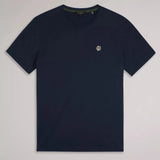 Ted Baker Oxford Crew Neck T-Shirt in Navy Blue