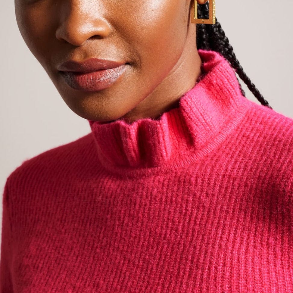 Ted Baker Pipalee Frill Detail Jumper in Pink - Main Image