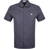Ted Baker Poplin Short Sleeved Shirt In Navy