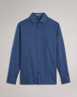 Ted Baker Sanlon Long Sleeve Diamond Print Shirt Navy