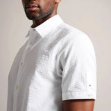 Ted Baker Stansho Short Sleeve Seersucker Shirt in White