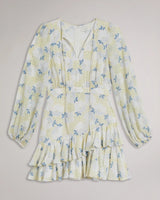 Ted Baker Suziiee Waisted Mini Dress With Asymmetric Ruffles