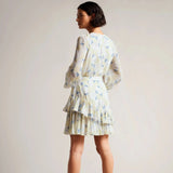 Ted Baker Suziiee Waisted Mini Dress With Asymmetric Ruffles