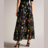 Ted Baker Thieaa Micro Ruffle Tiered Midaxi Skirt
