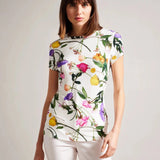 Ted Baker Vikina Fitted T-Shirt with Twist Neck