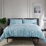 The Lyndon Company Rain Printed Cotton Duvet Bedlinen Green
