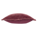 Yard Bertie Washed Cotton Velvet Cushion In Burnt Red