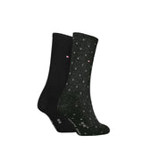Tommy Hilfiger 2-Pack Women's Dot Socks In Black