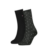 Tommy Hilfiger 2-Pack Women's Dot Socks In Black