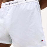Tommy Hilfiger 2 Pair Woven Boxer Print In Ithaca Stripe Sky Blue