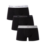 Tommy Hilfiger 3 Pack Signature Cotton Trunks In Black