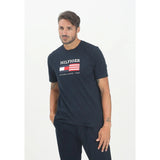 Tommy Hilfiger Americana Monotype Flag Box Tee In Desert Sky