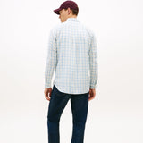Tommy Hilfiger Brushed Linen Medium Check In Sweet Blue