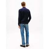 Tommy Hilfiger Cable Knit Half-Zip Jumper In Navy Blue