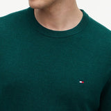Tommy Hilfiger Crew Neck Jumper With Cashmere In Ornamental Green Heather