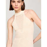Tommy Hilfiger Crochet Halterneck Midi Dress In Calico