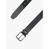 Tommy Hilfiger Denton Enamel Flag Leather Belt In Black