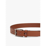 Tommy Hilfiger Denton Enamel Flag Leather Belt In Winter Cognac