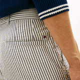 Tommy Hilfiger Dover Seersucker Stripe 8" Inseam Chino Shorts in Ecru