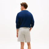 Tommy Hilfiger Dover Seersucker Stripe 8" Inseam Chino Shorts in Ecru