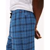 Tommy Hilfiger Essential Flannel Pyjama Bottoms In Tonal Check Blue