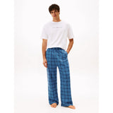 Tommy Hilfiger Essential Flannel Pyjama Bottoms In Tonal Check Blue