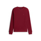 Tommy Hilfiger Essentials Waffle Top In Deep Rouge