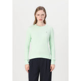 Tommy Hilfiger Fine Knit Cable Jumper In Opal Green