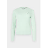 Tommy Hilfiger Fine Knit Cable Jumper In Opal Green