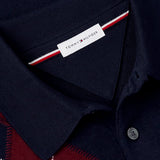 Tommy Hilfiger Flag Embroidery Argyle Polo Jumper In Navy Blue